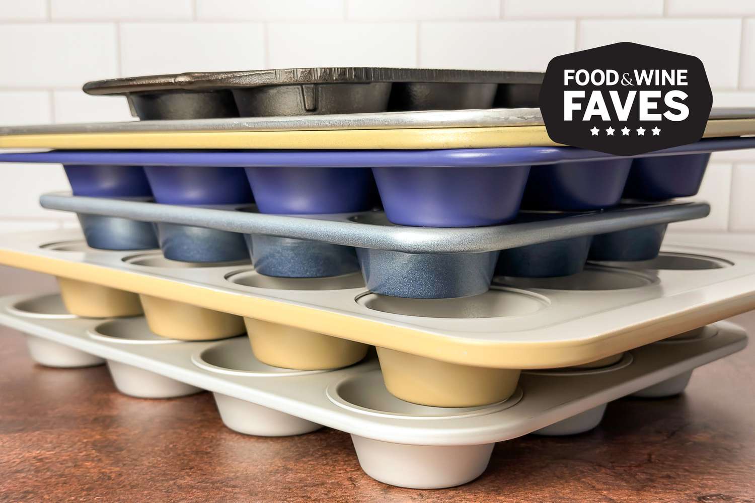 Stack of muffin tins and baking pans