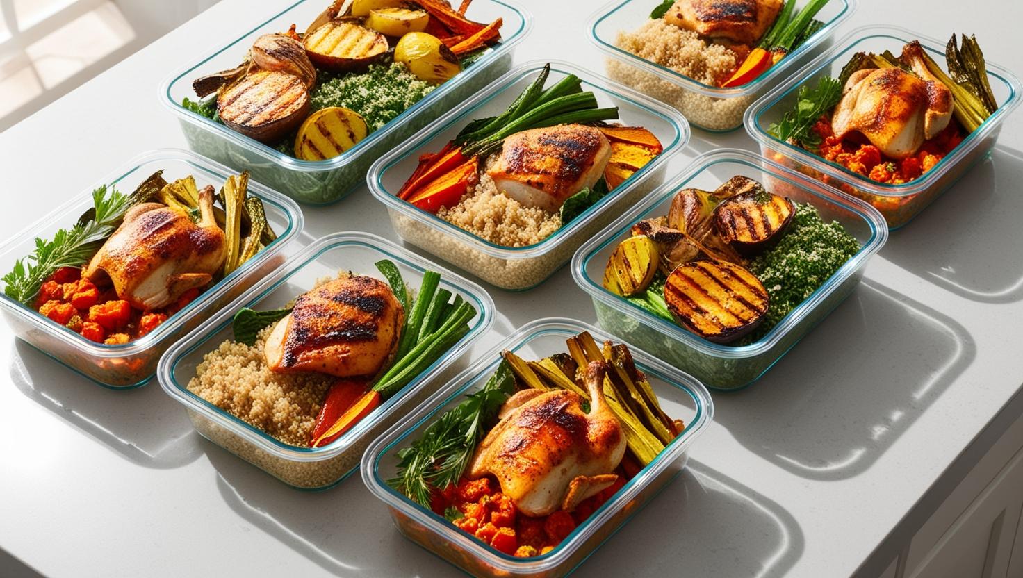 Prepared meals in containers